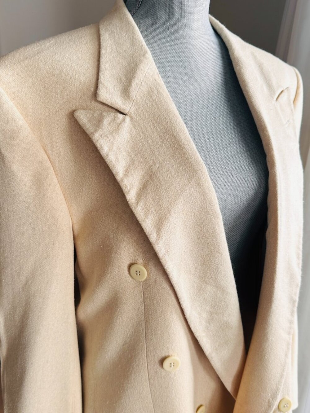 Men's Textured Silk Blazer Suit Jacket sz 44R - Wheat